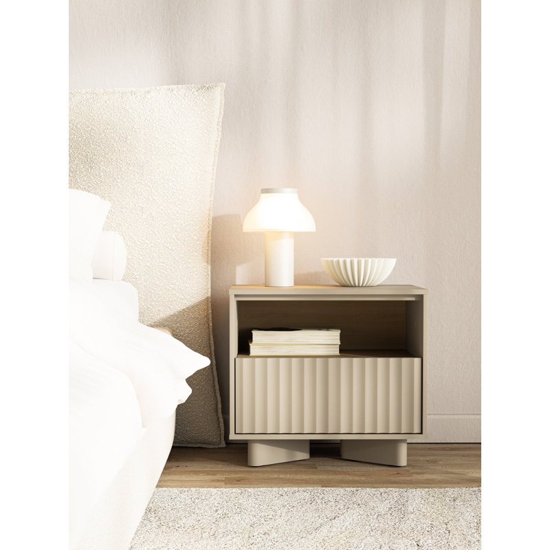 Jamilla 50cm W Manufactured Wood Bedside Table