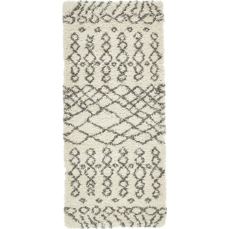 Paquette Geometric Shag Area Rug, Runner 79 x 183cm