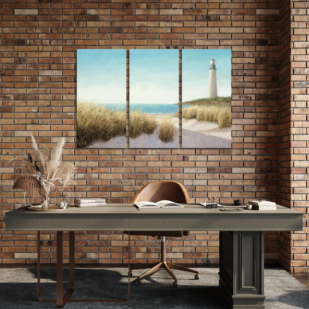 Leuchtturm am Meer - Galerie-verpackte Leinwand Giclée