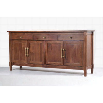Emma 70" Solid Wood Sideboard, Walnut Finish