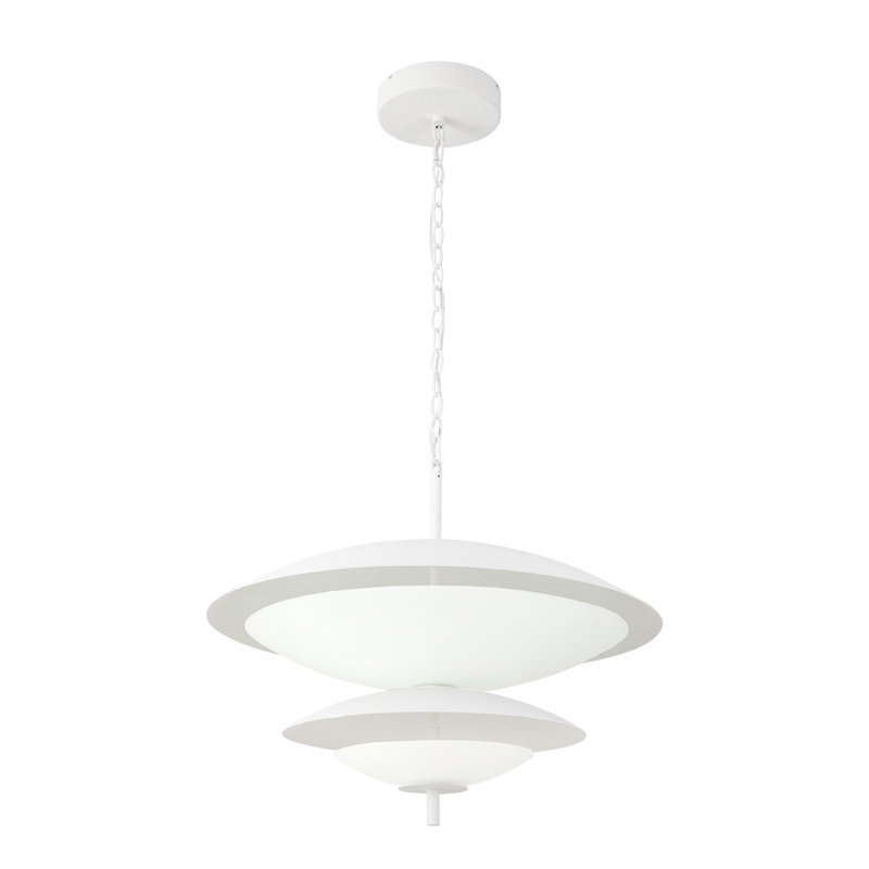 Prescott 2 - Light LED Chandelier, Antique White/Opal Matte Glass