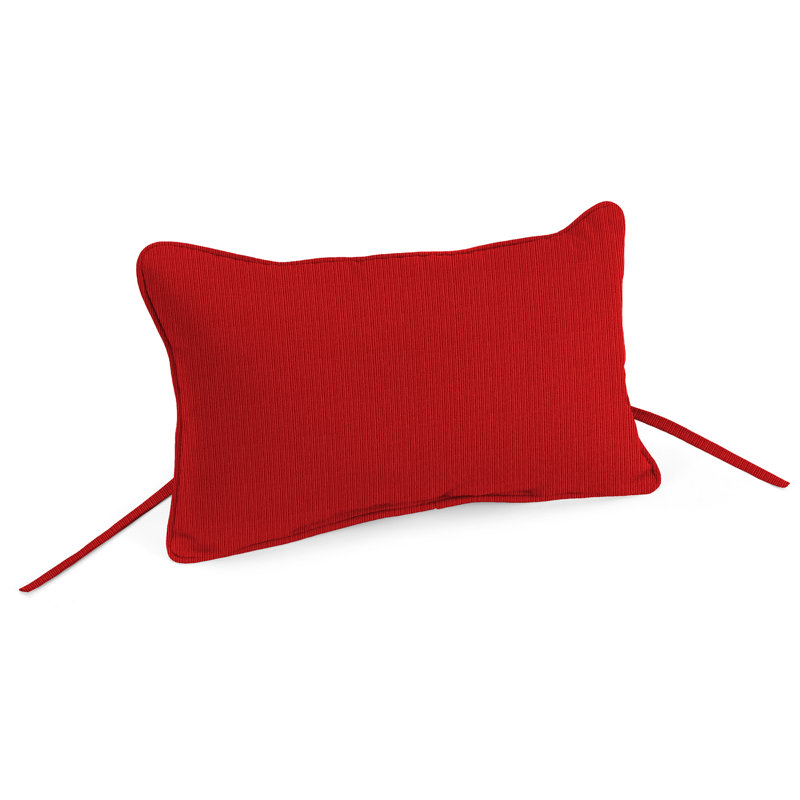 15" x 9" Outdoor Adirondack Headrest with Ties and Welt, Red