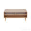 Table basse contemporaine en bois naturel et blanc