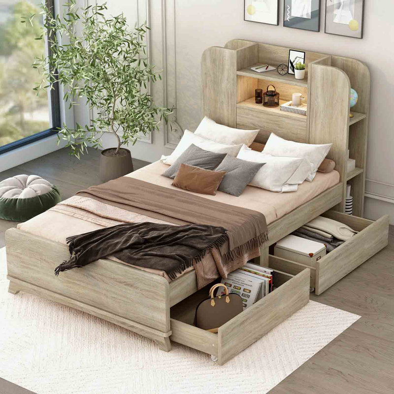 Platform Bed, Natural