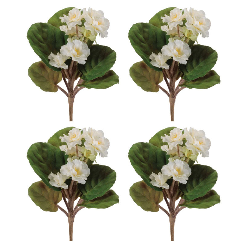 Bouquet de fleurs d'Afrique (ensemble de 4), Blanc, vert
