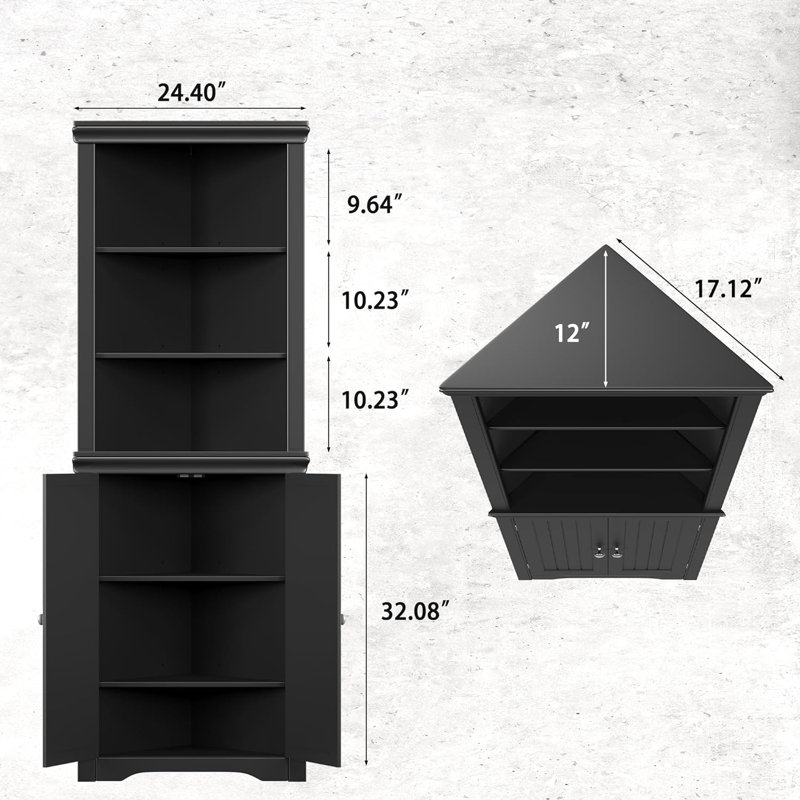 Rangement pour salle de bain Kamelja, Noir mat