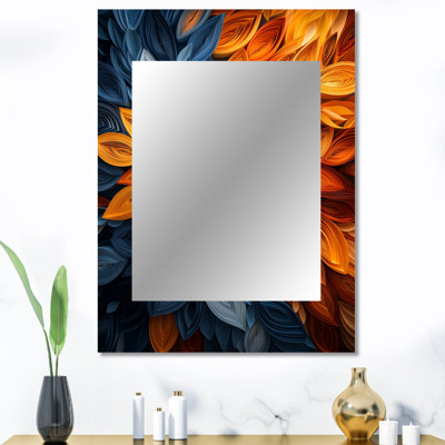 Blanc botanique floral blanc tourbillon II - miroir botanique, miroir mural décoratif moderne, impression d'art en métal