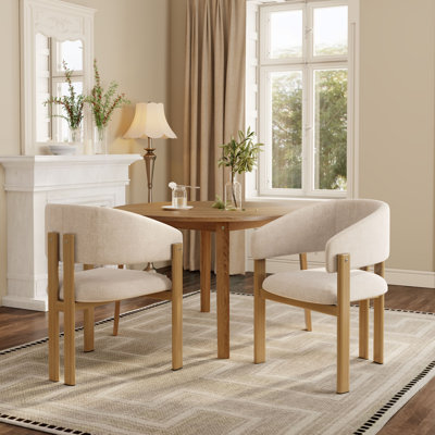 49 cm H Upholstered Linen Wing Back Armchair