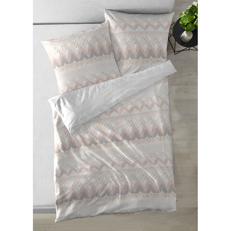 Zahara Renforce bedding, 155 x 220cm - 1 Pillowcase (80 x 80 cm), Pink