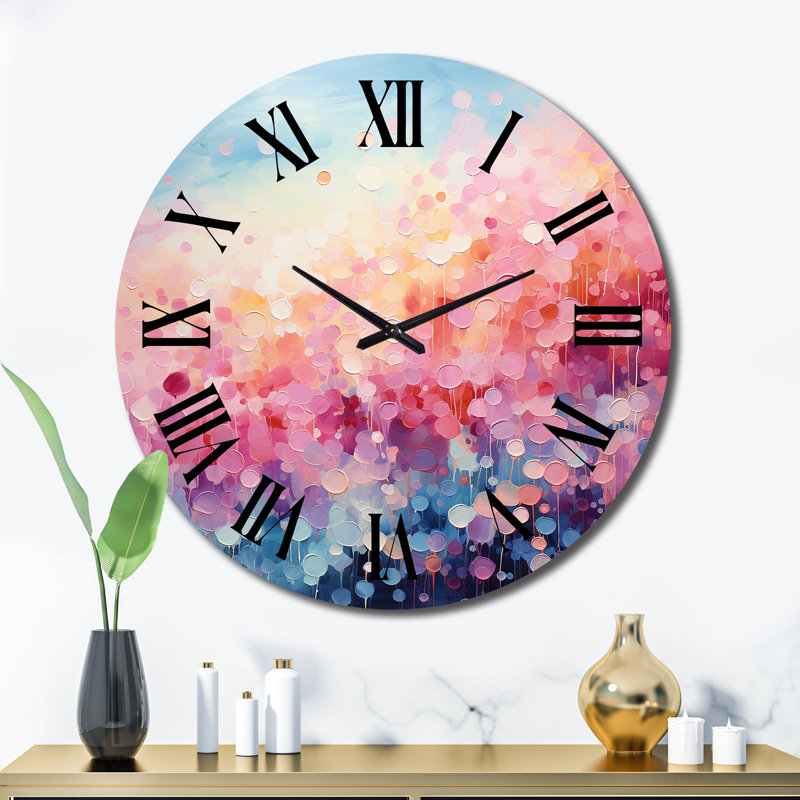 Cotton Candy I - Horloge murale paysage abstrait, Très grand
