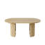 Extendable Dining Table 90-160 x 90 cm, Round to Oval Dining Room Table for 4-8 People, 3-Stage Extendable Table with 28 mm Thick Top and Fluted Pedestal Base, Oak