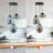 3 - Light Dimmable Glass Chandelier