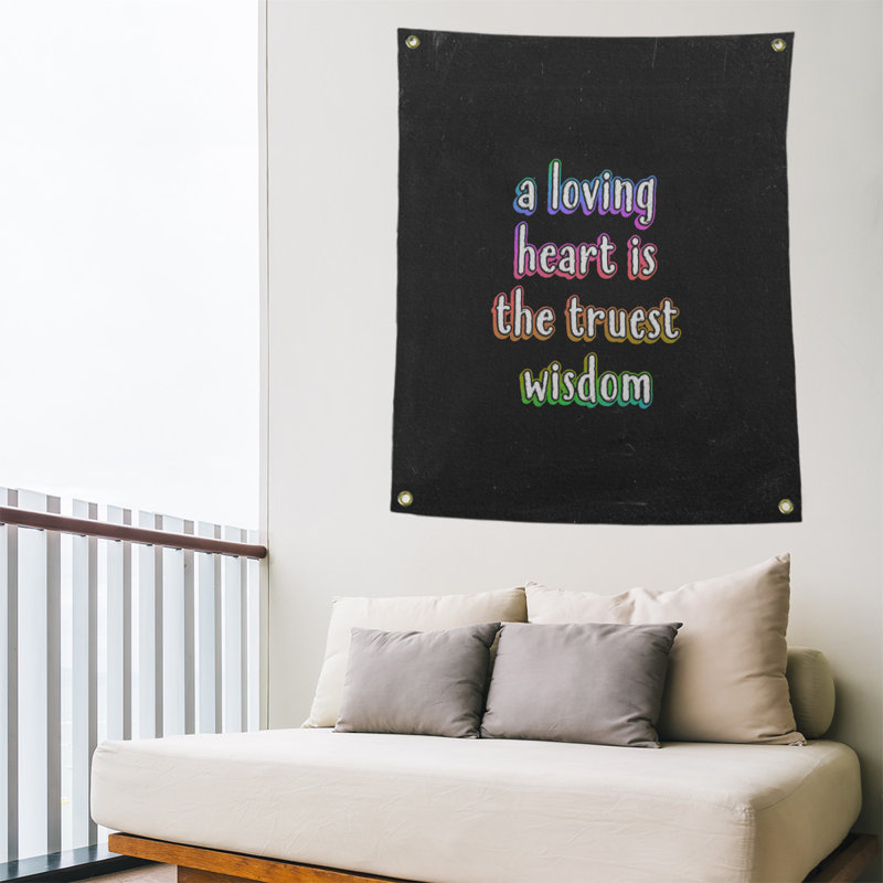 Tapisserie en polyester avec citation en polyester, H 36 po x l 26 po, Arc-en-ciel