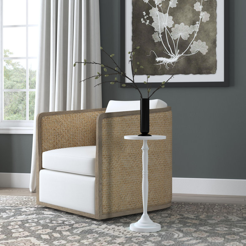 Table d'appoint en aluminium Austie, Blanc