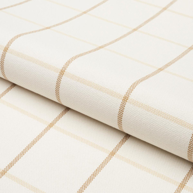 Schumacher x Mark D. Sikes Frannie Windowpane Fabric, Neutral