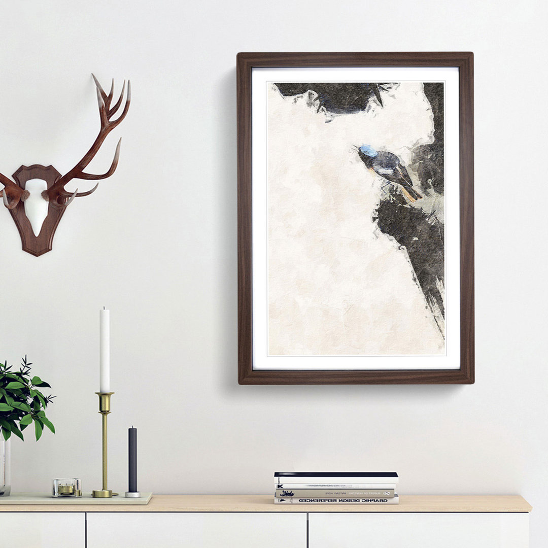 Bird on a Rock by Shibata Zeshin - Picture Frame Painting Print