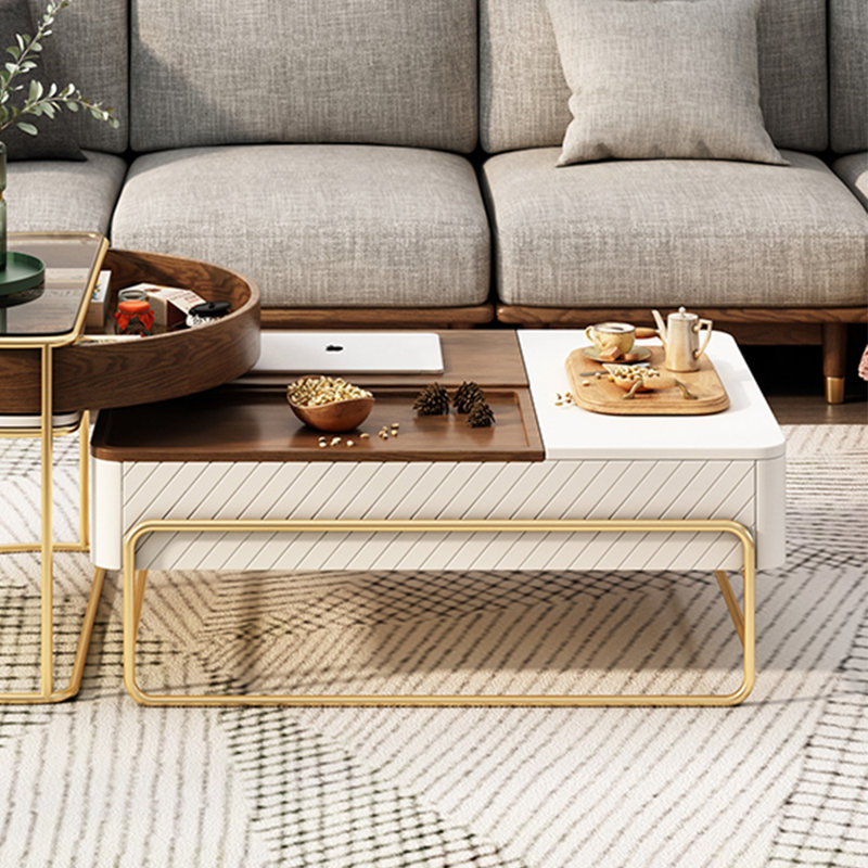 New style multi-functional creative tea table, Brown/White