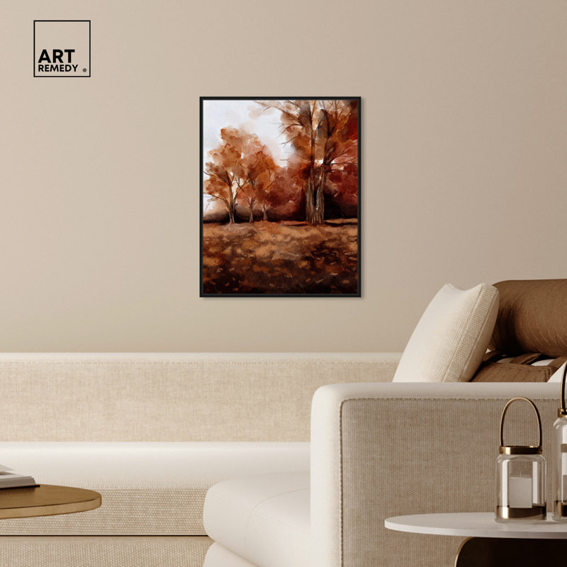 Art Remedy, paysage de paysage encadré de style aquarelle 56953, Encadrement doré, H 25 po x l 21 po