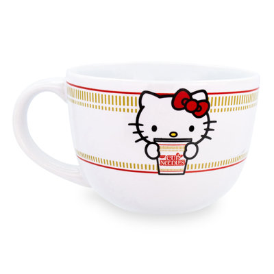 Tasse à soupe en céramique Sanri Hello Kitty X Nissin Cup Nouilles | Peut contenir 24 onces