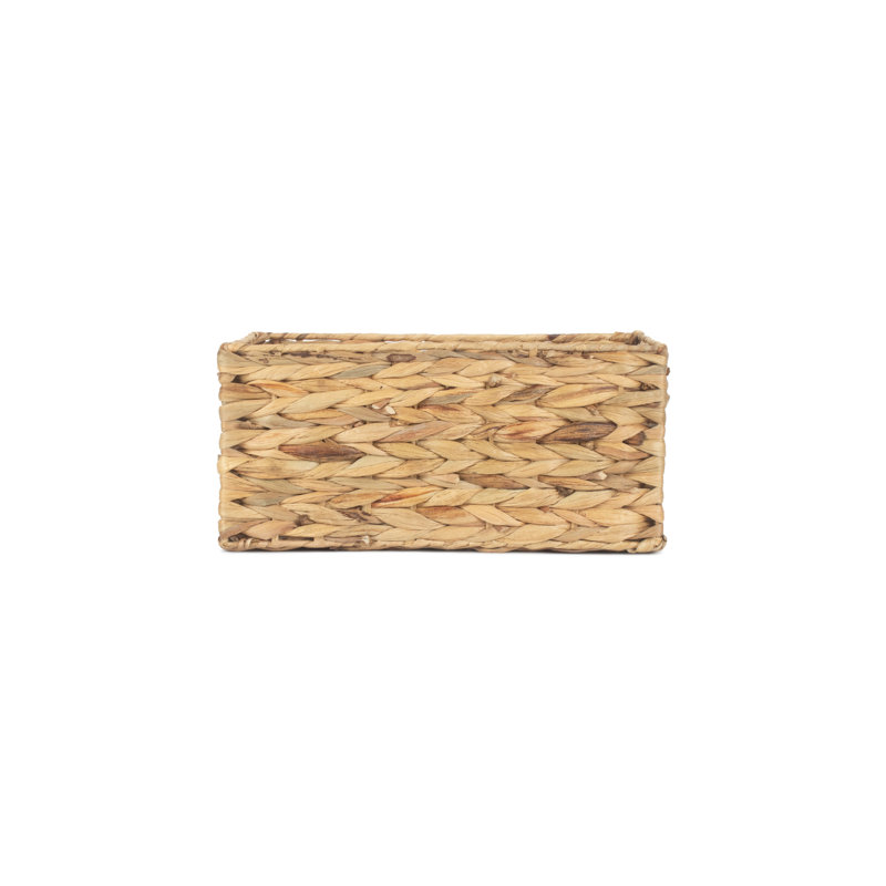 Water Hyacinth Wicker Storage Basket, 14cm H x 30cm W x 20cm D