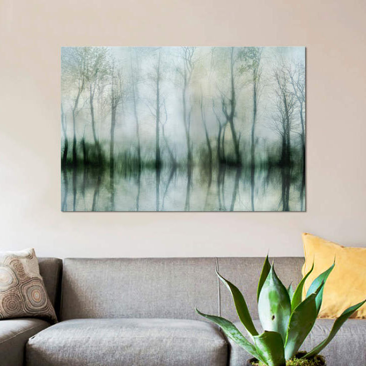 « ponded pond », impression sur toile, H 18 po x l 26 po x P 1,5 po, Toile tendue, Pas de tapis
