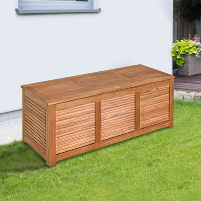 Outdoor 46 Gallon Acacia Wood Storage Deck Box