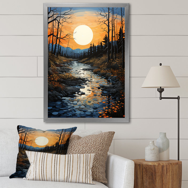 «Basharat Lake At Dusk I», reproduction d'art sur toile, H 40 po x l 30 po x P 1,5 po, Encadrement argenté