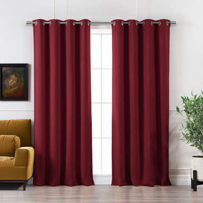 Schaeffer Solid Blackout Thermal Grommet Curtain Panels