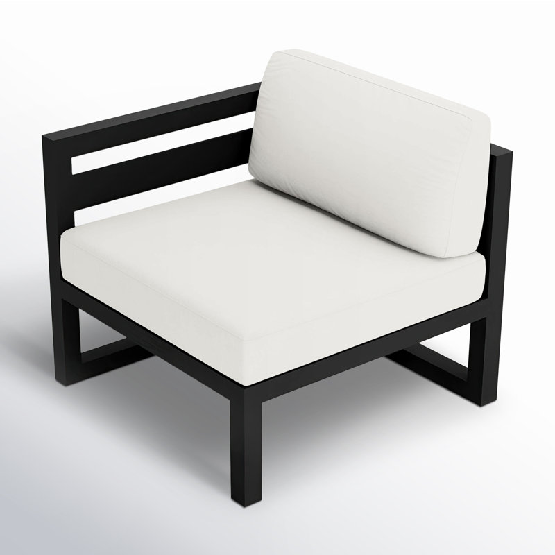 Avion Patio Chair with Sunbrella Cushions, Canvas Natural Sunbrella® Canvas, Black