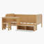 Lit de jour simple Marblehead avec tablettes de rangement et casiers, bureau d'étude et tabouret-1010263210