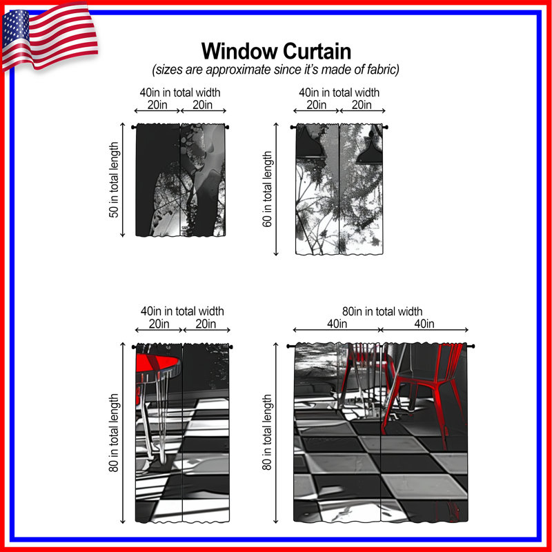 Rideaux obscurcissant et obscurcissant Cafe - 2 panneaux, 56 po x 76 po - 2 panneaux, Transparent