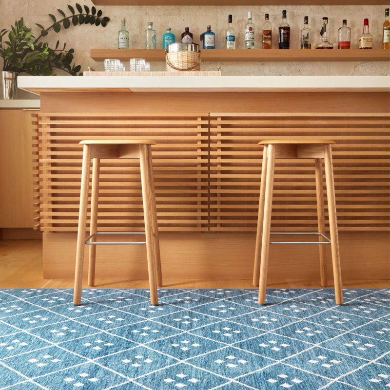Kota Indigo Machine Washable Rug, Rectangle 7'6" x 9'6"