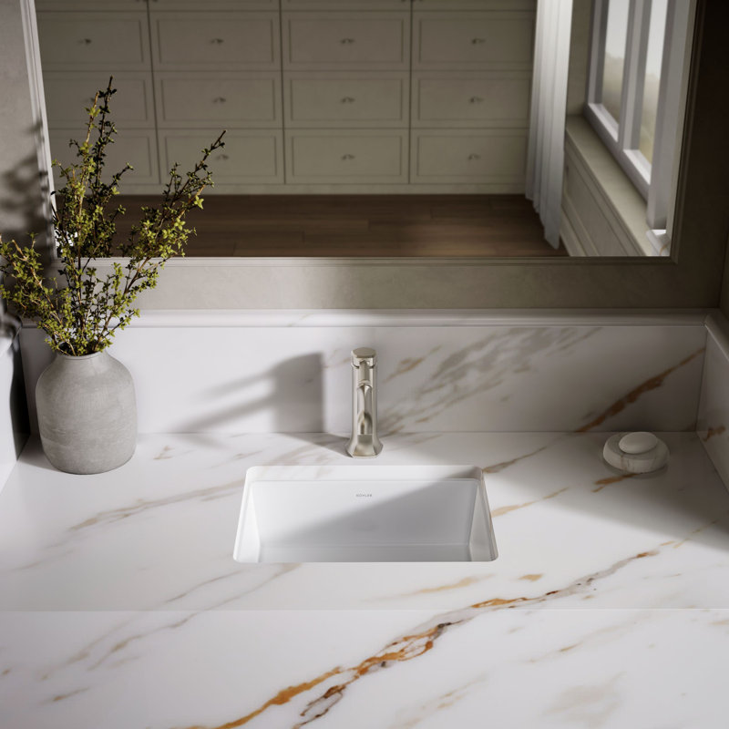 Under-Mount Bathroom Sink, White