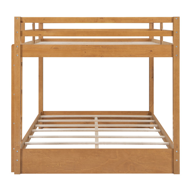 Lit superposé en bois grand format avec échelle et garde-corps - Structure en pin robuste, conception peu encombrante pour les petites pièces