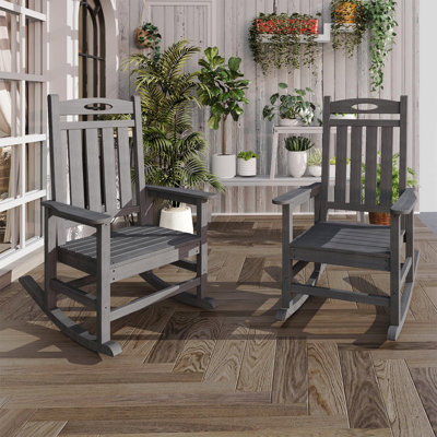 Ensemble de chaises berçantes d'extérieur pour 2 personnes
