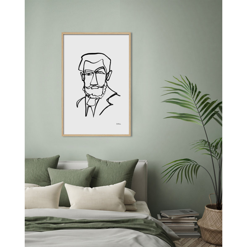 Design Hombre Mayor by Bruno Vázquez - Single Picture Frame Painting, 90cm H x 60cm W x 3cm D