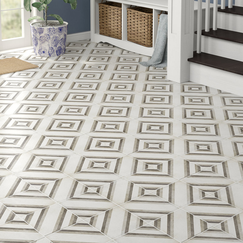 Encausto 8" x 8" Porcelain Field Tile, Warm Piazza