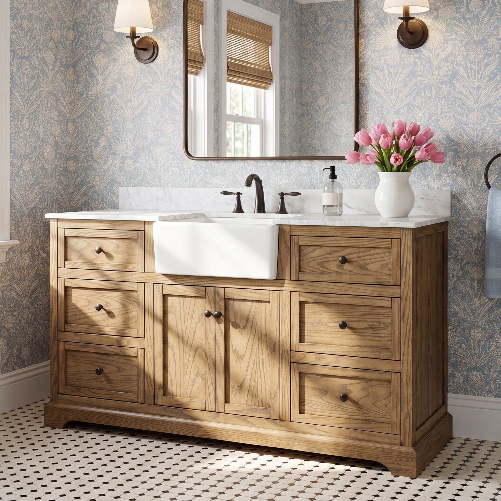 Pardue 60'' Single Bathroom Vanity, Dark Brown