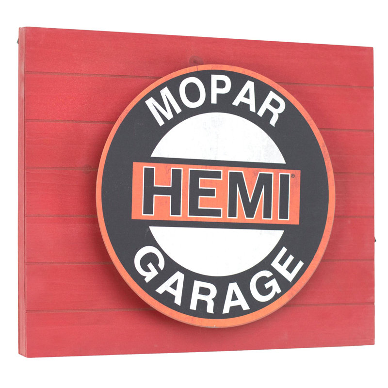 Vintage Red Hemi Mopar Garage Metal LED Sign