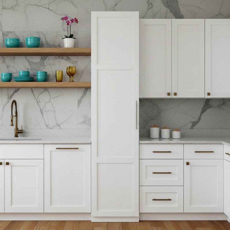Stackable Wall-Mounted Pantry Cabinet with Adjustable Shelves and Doors