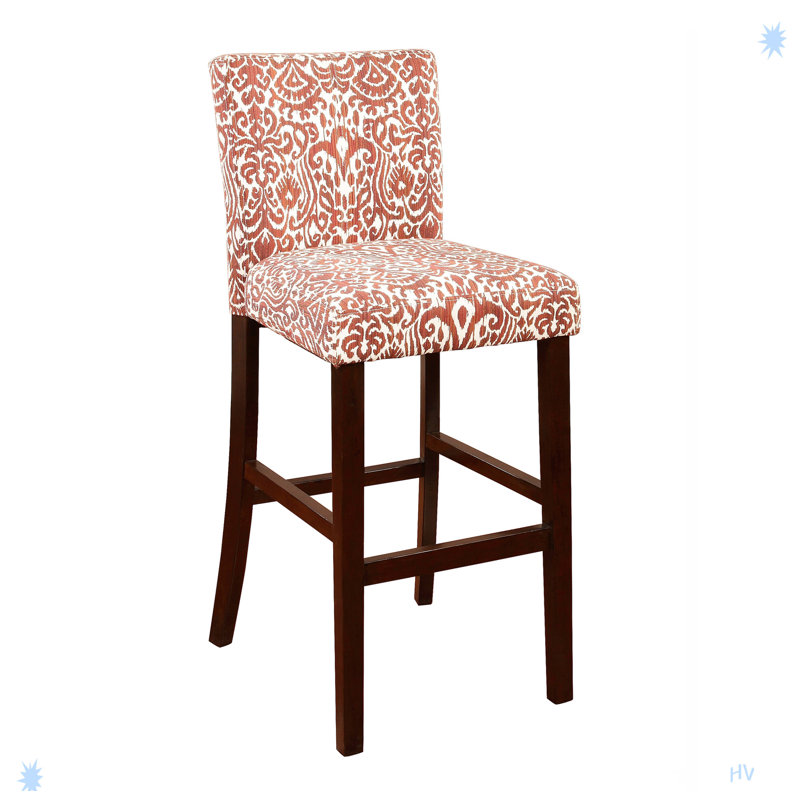 Tabouret en bois avec revêtement en tissu