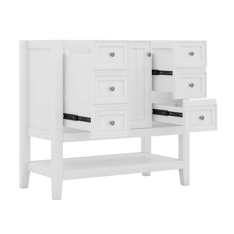 Meuble-lavabo 36 po sans lavabo et trois tiroirs, Blanc