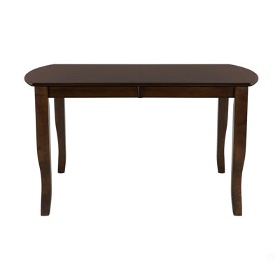 Dark Cherry Finish Simple Design 1Pc Dining Table With Separate Extension Leaf Mango Veneer Wood Dining Furniture