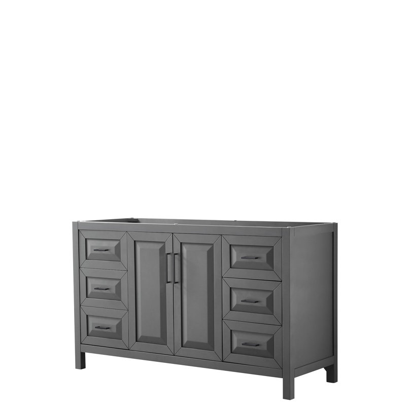 Base de meuble-lavabo de salle de bain simple 59" seulement Daria, Gris foncé / noir mat