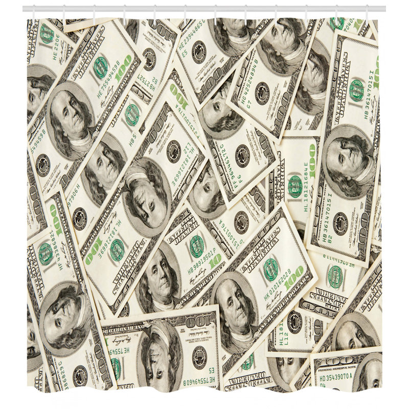 Shower Curtain with Hooks Included, 84" H x 69" W