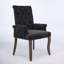 Chaise de salle à manger rembourrée en tissu de chenille, pieds courbés en bois massif, élégante chaise de salle à manger capitonnée pour salle à manger, paquet simple, noir-1036623983