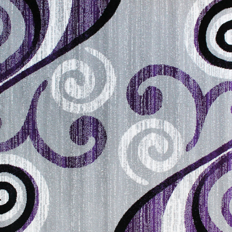 Tapis intérieur à motif abstrait tourbillonnant Aarley-Ray, Rectangle 5 pi x 7 pi