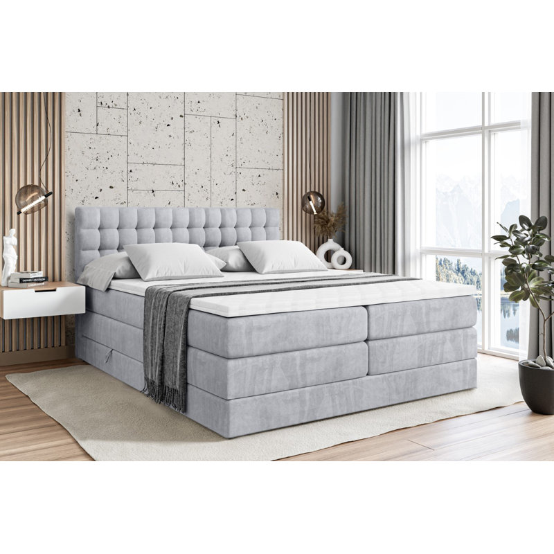 Haberfield Bed, 140 x 200cm, Grey