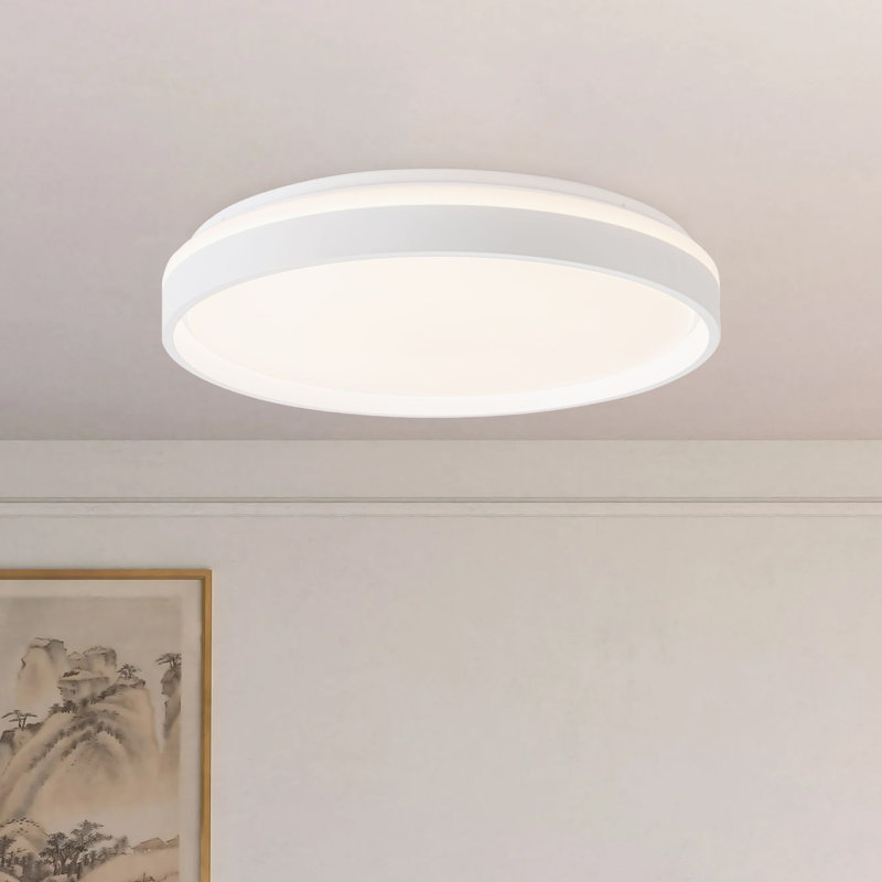 Beanie 15-in White dimmable LED Flush Mount, 20-in, White