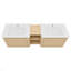 Meuble-lavabo mural 68 po avec lavabo en céramique blanche et tablettes de rangement et 2 portes à fermeture en douceur, emballage KD, contreplaqué-1420802917